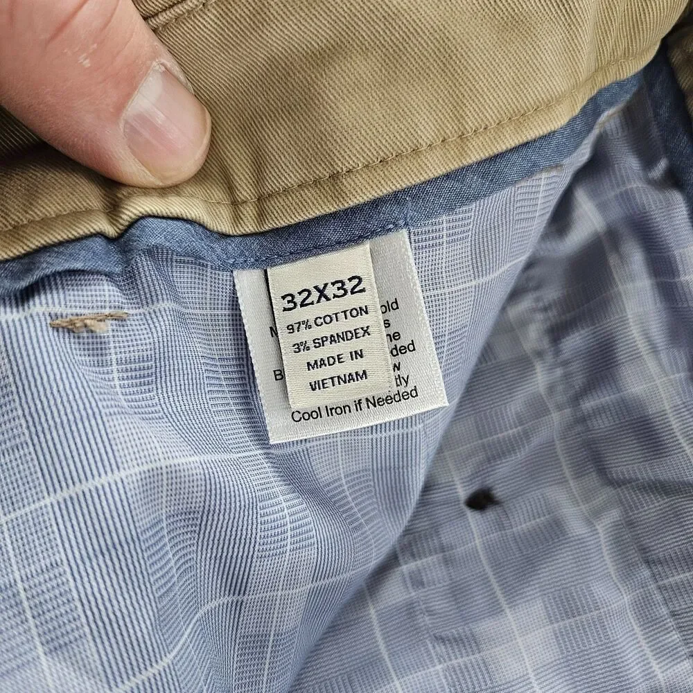 Joseph Abboud Pants 32x31 Khaki Beige Chino Comfort Stretch Preppy Casual NWT
